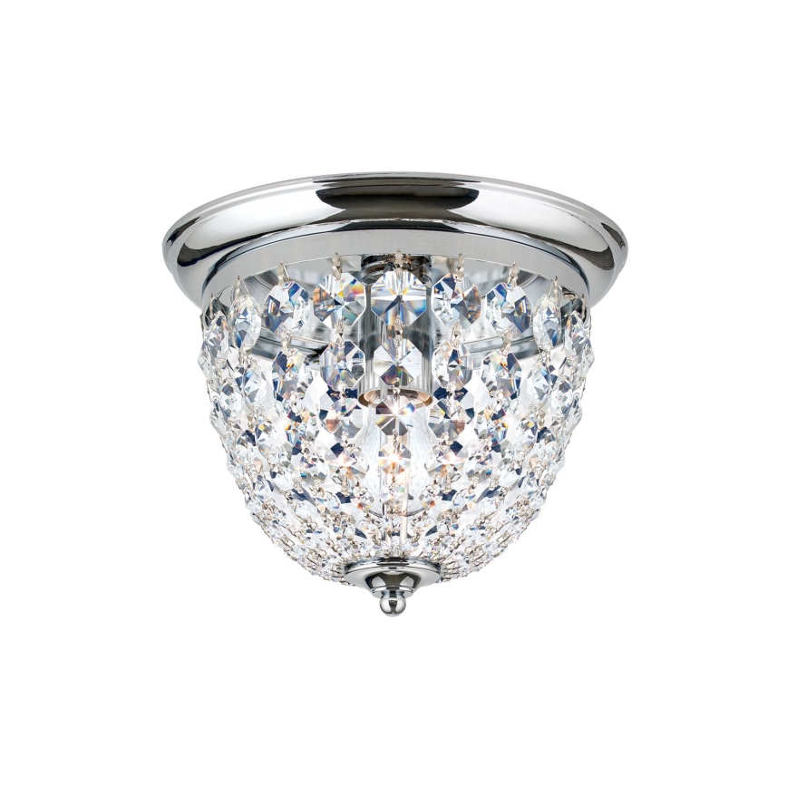 Kristall-Deckenleuchte PLAFOND 1xE27/40W/230V d 26 cm glänzendes Chrom