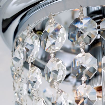 Kristall-Deckenleuchte PLAFOND 1xE27/40W/230V d 26 cm glänzendes Chrom