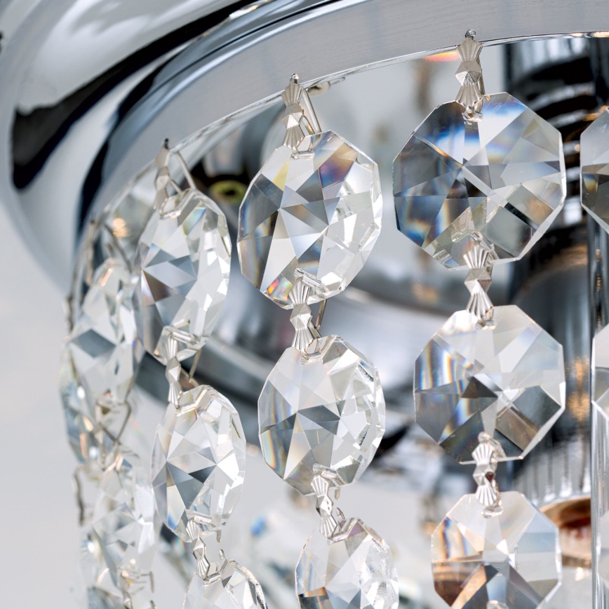 Kristall-Deckenleuchte PLAFOND 1xE27/40W/230V d 26 cm glänzendes Chrom