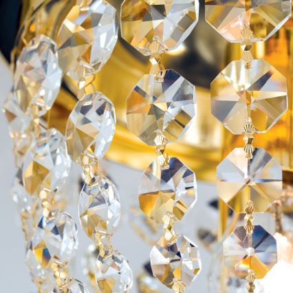 Kristall-Deckenleuchte PLAFOND 1xE27/40W/230V d 26 cm golden