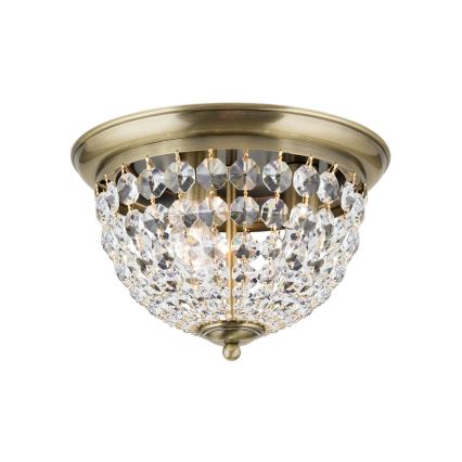 Kristall-Deckenleuchte PLAFOND 3xE27/40W/230V d 35 cm bronzen