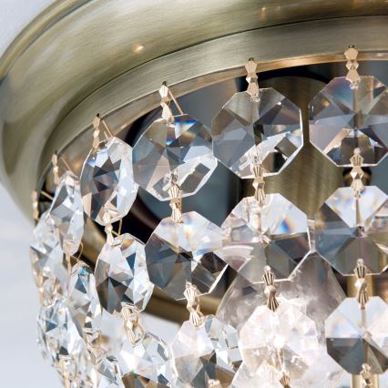 Kristall-Deckenleuchte PLAFOND 3xE27/40W/230V d 35 cm bronzen