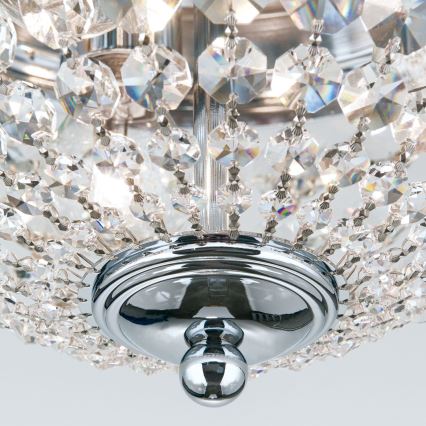 Kristall-Deckenleuchte PLAFOND 3xE27/40W/230V d 35 cm glänzendes Chrom