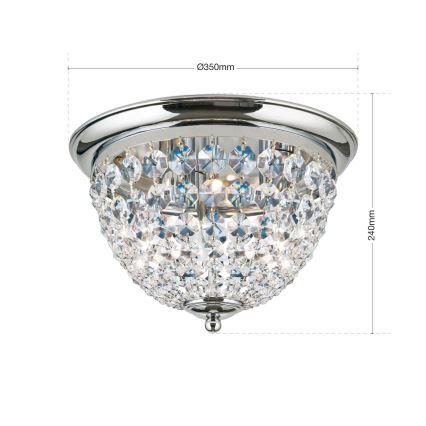 Kristall-Deckenleuchte PLAFOND 3xE27/40W/230V d 35 cm glänzendes Chrom
