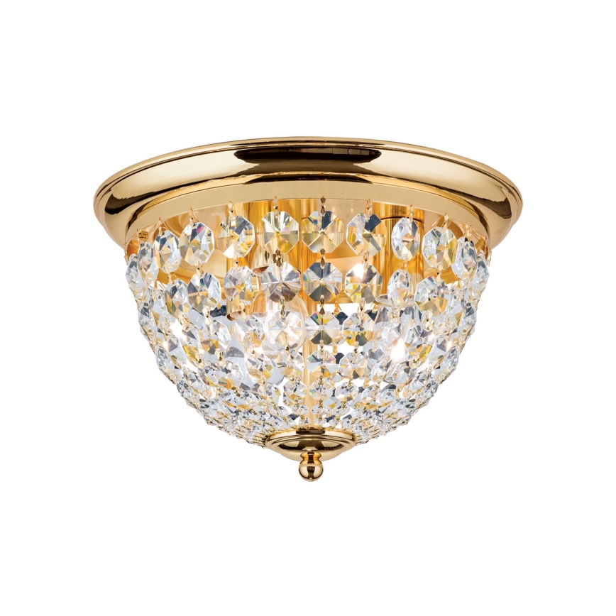 Kristall-Deckenleuchte PLAFOND 3xE27/40W/230V d 35 cm golden