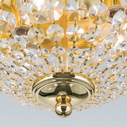 Kristall-Deckenleuchte PLAFOND 3xE27/40W/230V d 35 cm golden