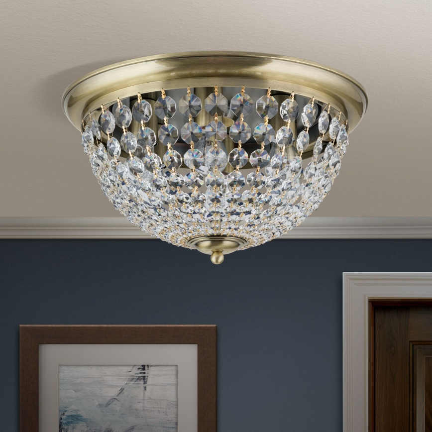 Kristall-Deckenleuchte PLAFOND 6xE27/40W/230V d 47 cm bronzen