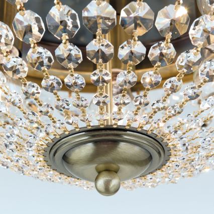 Kristall-Deckenleuchte PLAFOND 6xE27/40W/230V d 47 cm bronzen