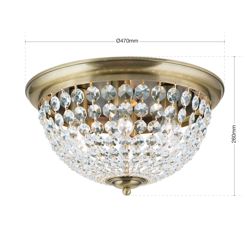 Kristall-Deckenleuchte PLAFOND 6xE27/40W/230V d 47 cm bronzen