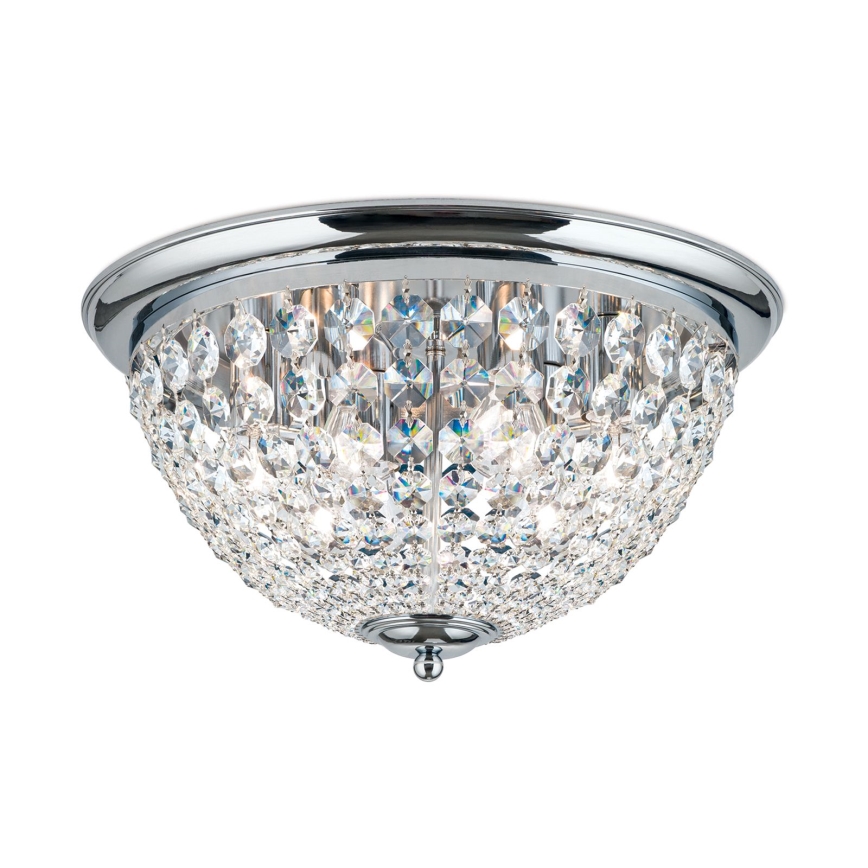 Kristall-Deckenleuchte PLAFOND 6xE27/40W/230V d 47 cm glänzendes Chrom