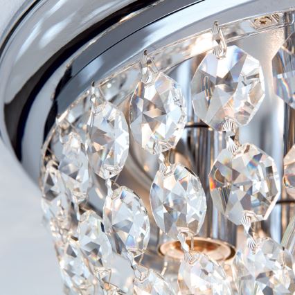Kristall-Deckenleuchte PLAFOND 6xE27/40W/230V d 47 cm glänzendes Chrom