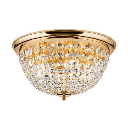 Kristall-Deckenleuchte PLAFOND 6xE27/40W/230V d 47 cm golden