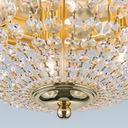 Kristall-Deckenleuchte PLAFOND 6xE27/40W/230V d 47 cm golden