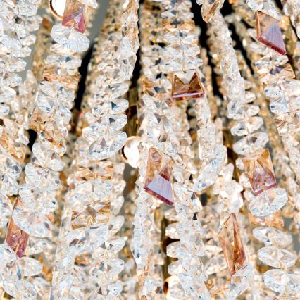 Kristall-Kronleuchter an Aufhängung CRYSTALRIVER 21xG9/40W/230V golden