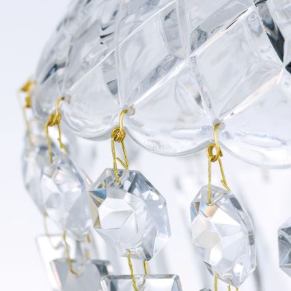 Kristall-Kronleuchter an Kette ARILA 1xE27/60W/230V d 25 cm braun/Patina