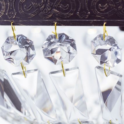 Kristall-Kronleuchter an Kette ARILA 3xE27/60W/230V d 40 cm braun/Patina