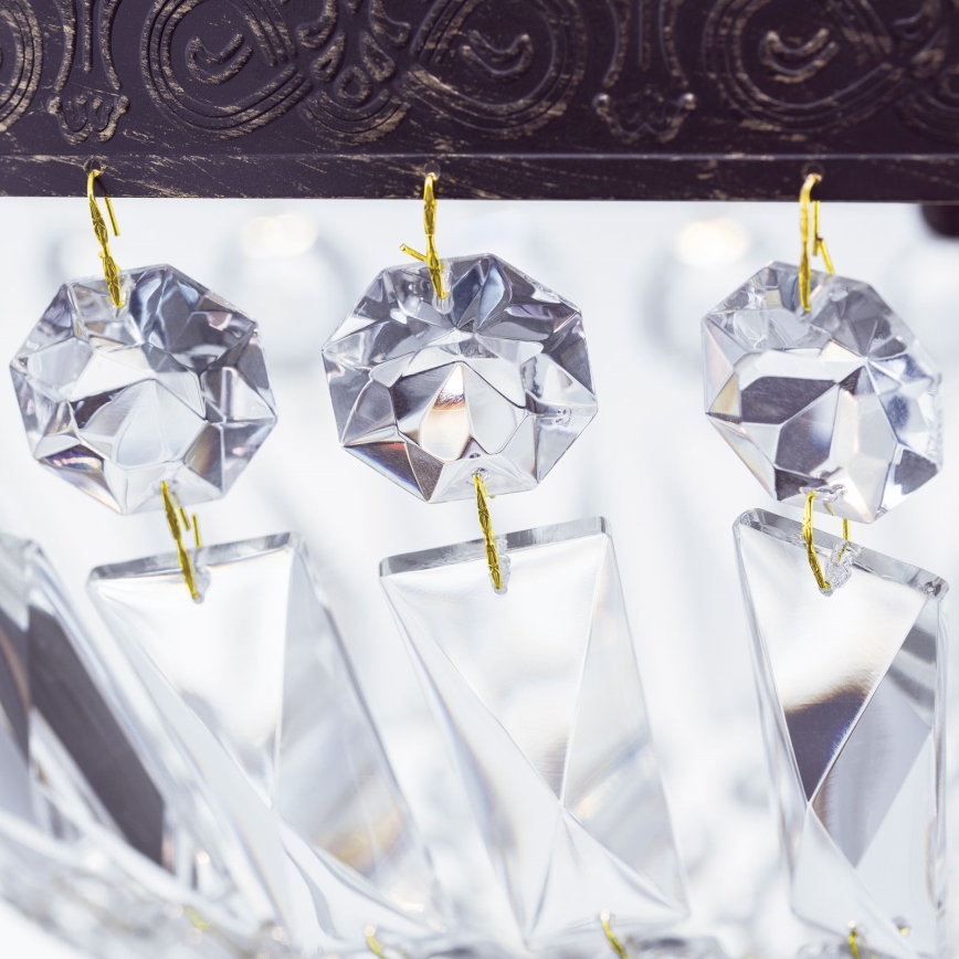 Kristall-Kronleuchter an Kette ARILA 3xE27/60W/230V d 40 cm braun/Patina