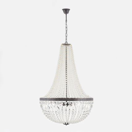 Kristall-Kronleuchter an Kette ARILA 6xE27/60W/230V d 60 cm braun/Patina