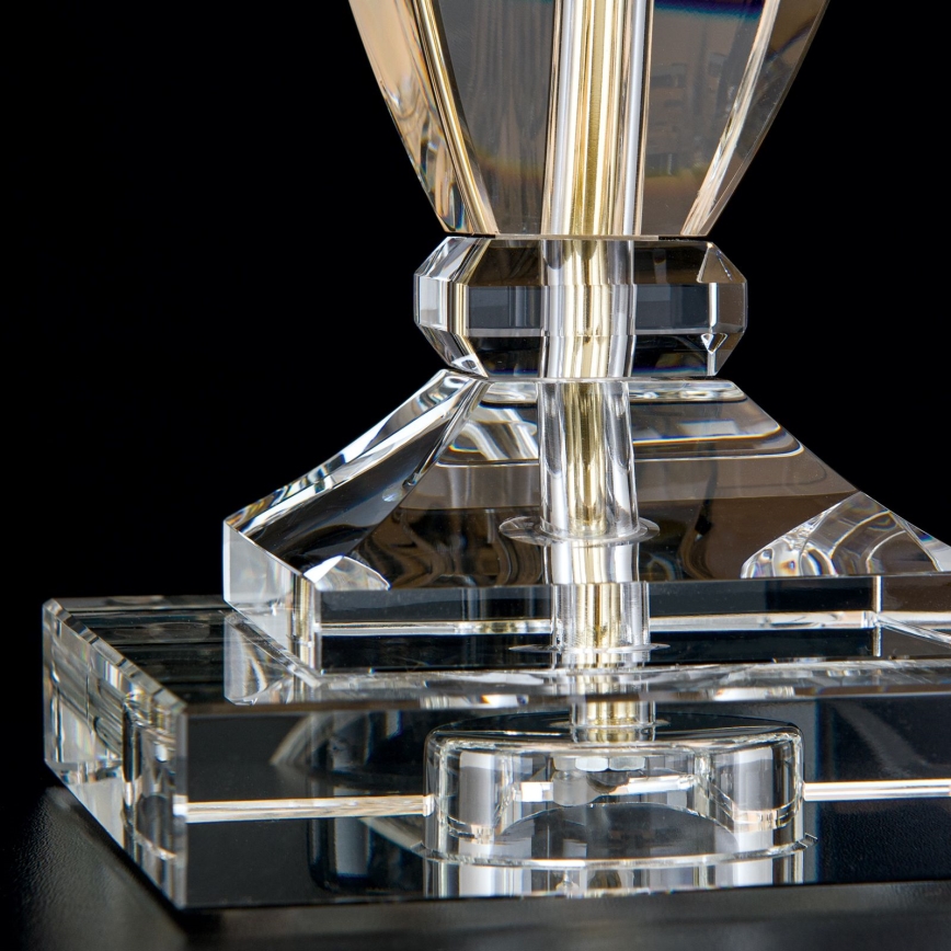 Kristall-Tischleuchte POKAL 1xE27/60W/230V cremefarben/klar