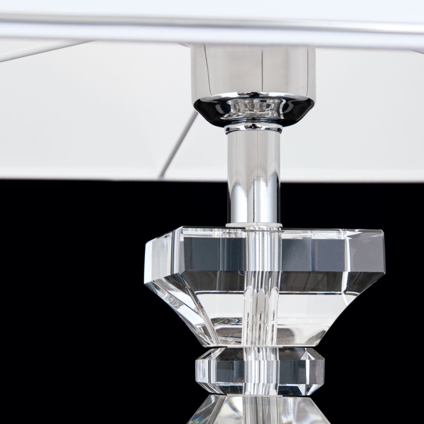 Kristall-Tischleuchte POKAL 1xE27/60W/230V weiß/klar