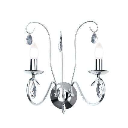 Kristall-Wandleuchte ALESSIA 2xE14/40W/230V glänzendes Chrom