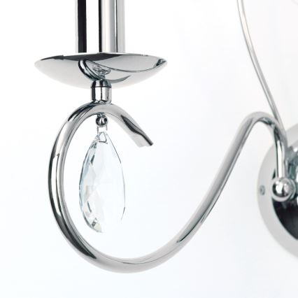 Kristall-Wandleuchte ALESSIA 2xE14/40W/230V glänzendes Chrom