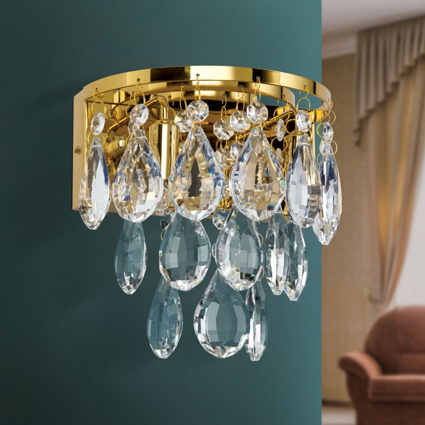 Kristall-Wandleuchte CELESTE 2xG9/40W/230V golden