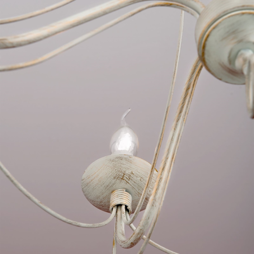 Kronleuchter an Kette VELA 5xE14/40W/230V d 60 cm weiß/golden/Patina