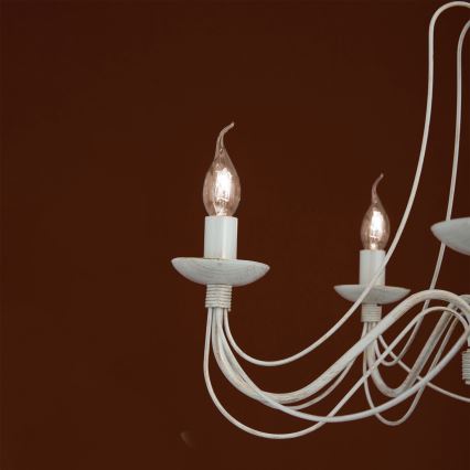 Kronleuchter an Kette VELA 5xE14/40W/230V d 60 cm weiß/golden/Patina