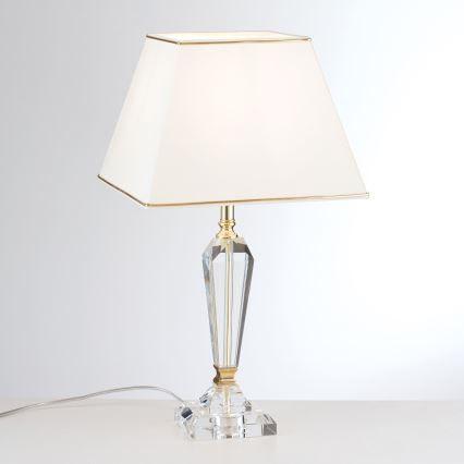 Kristall-Tischleuchte VERONIQUE 1xE27/60W/230V cremefarben/golden