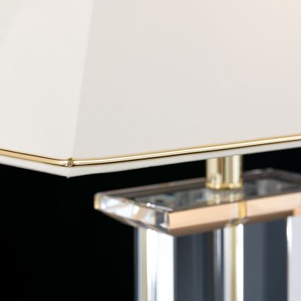 Kristall-Tischleuchte VERONIQUE 1xE27/60W/230V cremefarben/golden