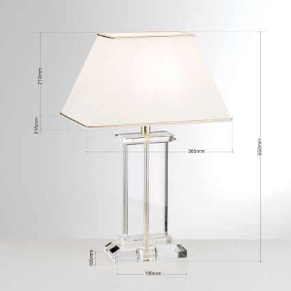 Kristall-Tischleuchte VERONIQUE 1xE27/60W/230V cremefarben/golden
