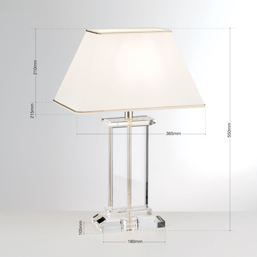 Kristall-Tischleuchte VERONIQUE 1xE27/60W/230V cremefarben/golden