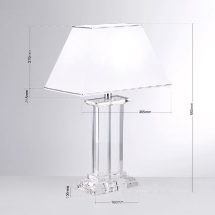 Kristall-Tischleuchte VERONIQUE 1xE27/60W/230V weiß/klar