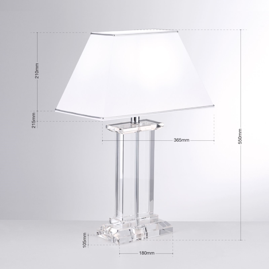 Kristall-Tischleuchte VERONIQUE 1xE27/60W/230V weiß/klar