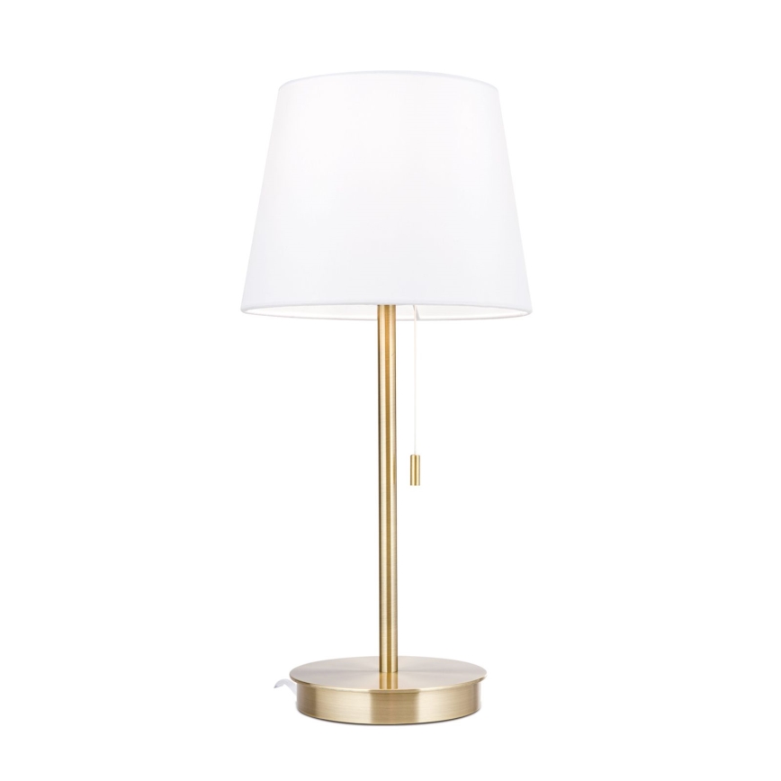 Tischleuchte mit USB-Anschluss LUDWIG 1xE27/40W/230V 50 cm weiß/golden