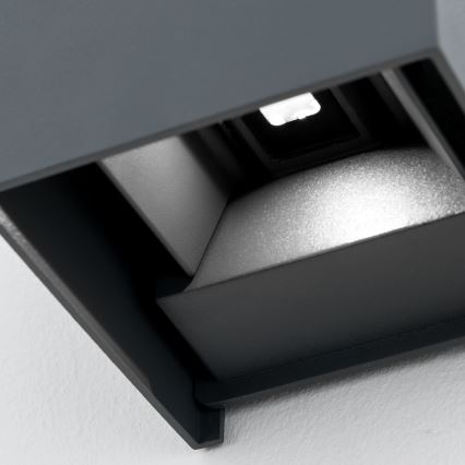 LED Außenwandleuchte CUBE 2xLED/3W/230V IP54 Anthrazit