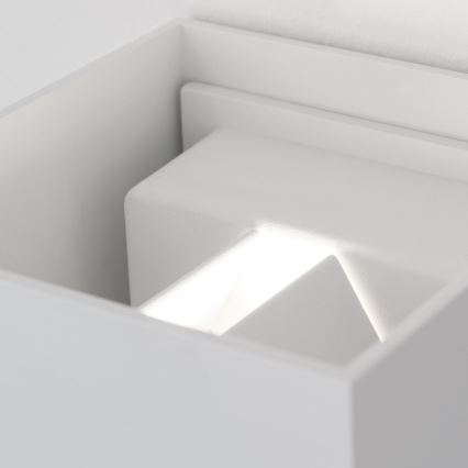 LED Außenwandleuchte mit Bewegungs- und Dämmerungssensor CUBE-S LED/13W/230V IP54 Weiß