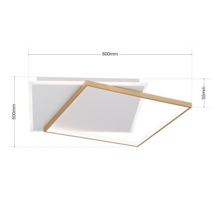 LED Dimmbares Deckenleuchte EMANUEL LED/50W/230V weiß/gold