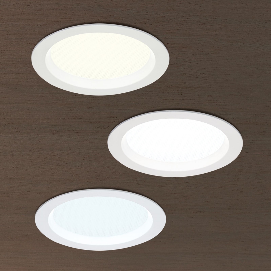 Dimmbarer LED-Einbaustrahler für Badezimmer OFFICE LED/10W/230V 3000/4000/6000K Ø 9,5 cm UGR19 IP44 weiß