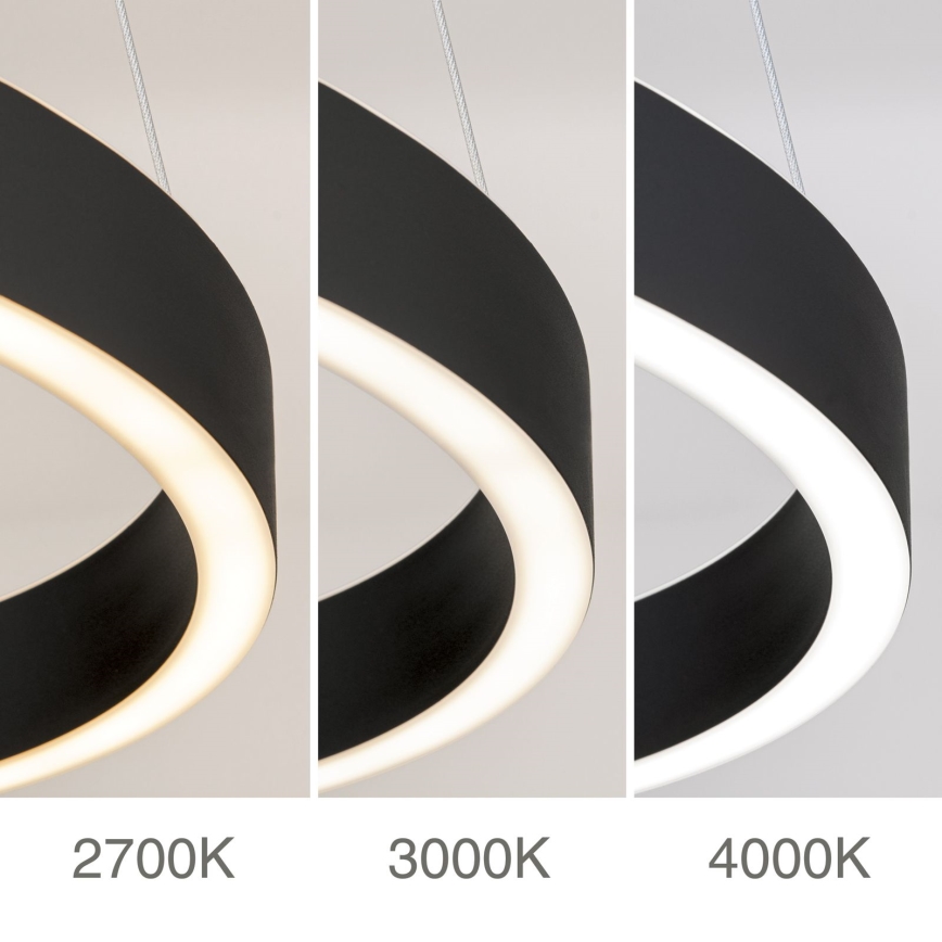 LED-dimmbare Pendelleuchte an Seil KOLK LED/60W/230V 2700/3000/4000K Ø 60 cm schwarz