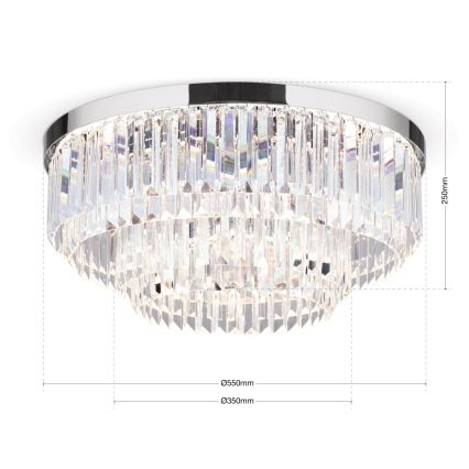 LED dimmbares Kristall-Deckenleuchte PRISM LED/80W/230V Ø 55 cm glänzender Chrom