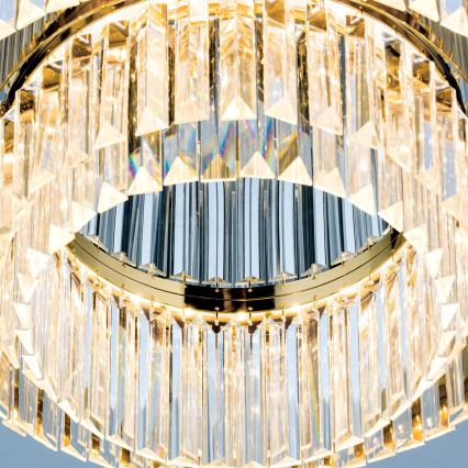 LED dimmbares Kristall-Deckenleuchte PRISM LED/80W/230V Ø 55 cm 24K Gold