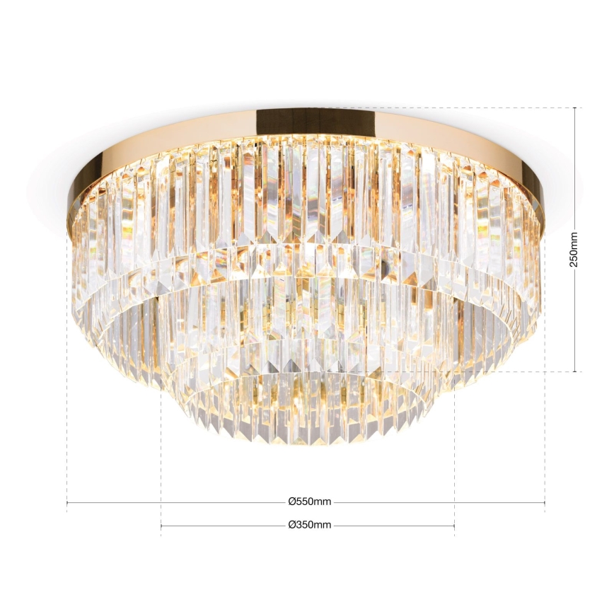 LED dimmbares Kristall-Deckenleuchte PRISM LED/80W/230V Ø 55 cm 24K Gold