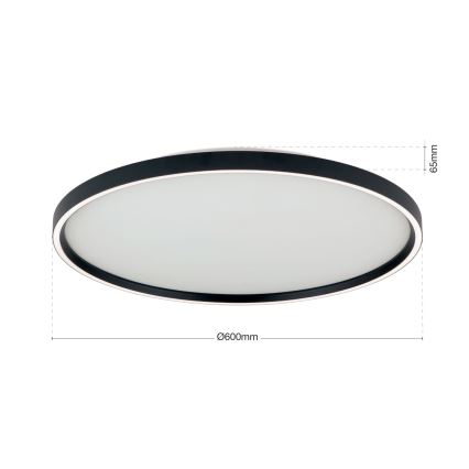 LED Dimmbares Deckenleuchte MASCA LED/47W/230V 2700/3350/4000K Ø 60 cm Schwarz