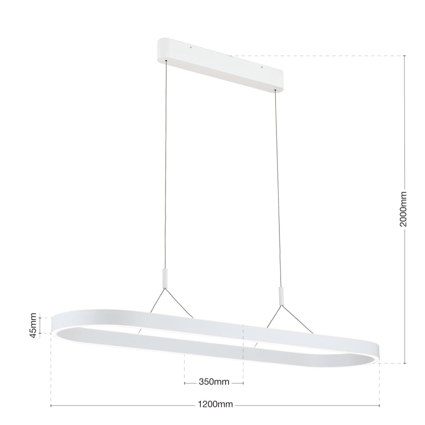 LED-Pendelleuchte an Stahlseil CARRARA LED/80W/230V 2700/3000/4000K weiß