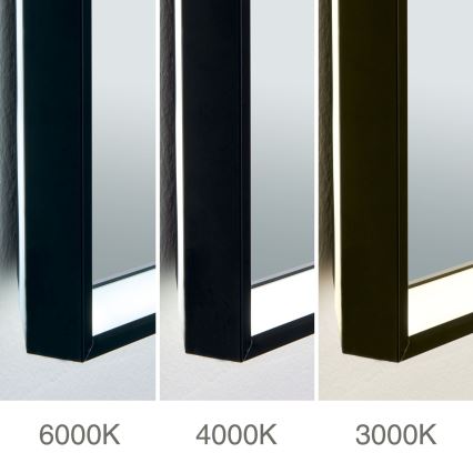 LED Badezimmer-Wandspiegel mit beheizter Oberfläche und Hintergrundbeleuchtung FRAME LED/48W/230V 3000/4000/6000K 60x45 cm IP44