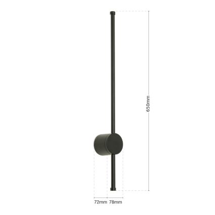 LED-Spiegelbeleuchtung für Badezimmer FERDINAND LED/12W/230V IP54 schwarz