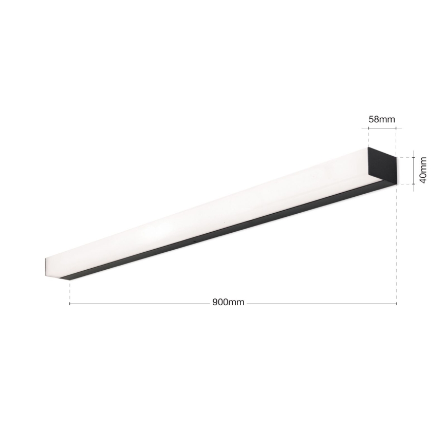 LED-Spiegelbeleuchtung für Badezimmer HORIZON LED/18W/230V 3000/4000K 90 cm IP44 schwarz