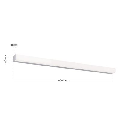 LED-Spiegelbeleuchtung für Badezimmer HORIZON LED/18W/230V 3000/4000K 90 cm IP44 silbern